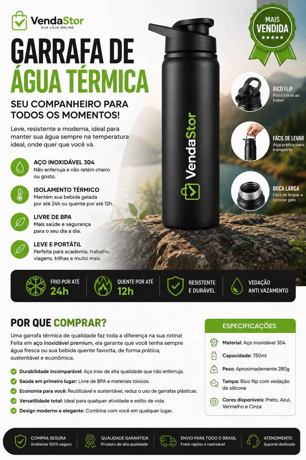 GARRAFA TÉRMICA AÇO