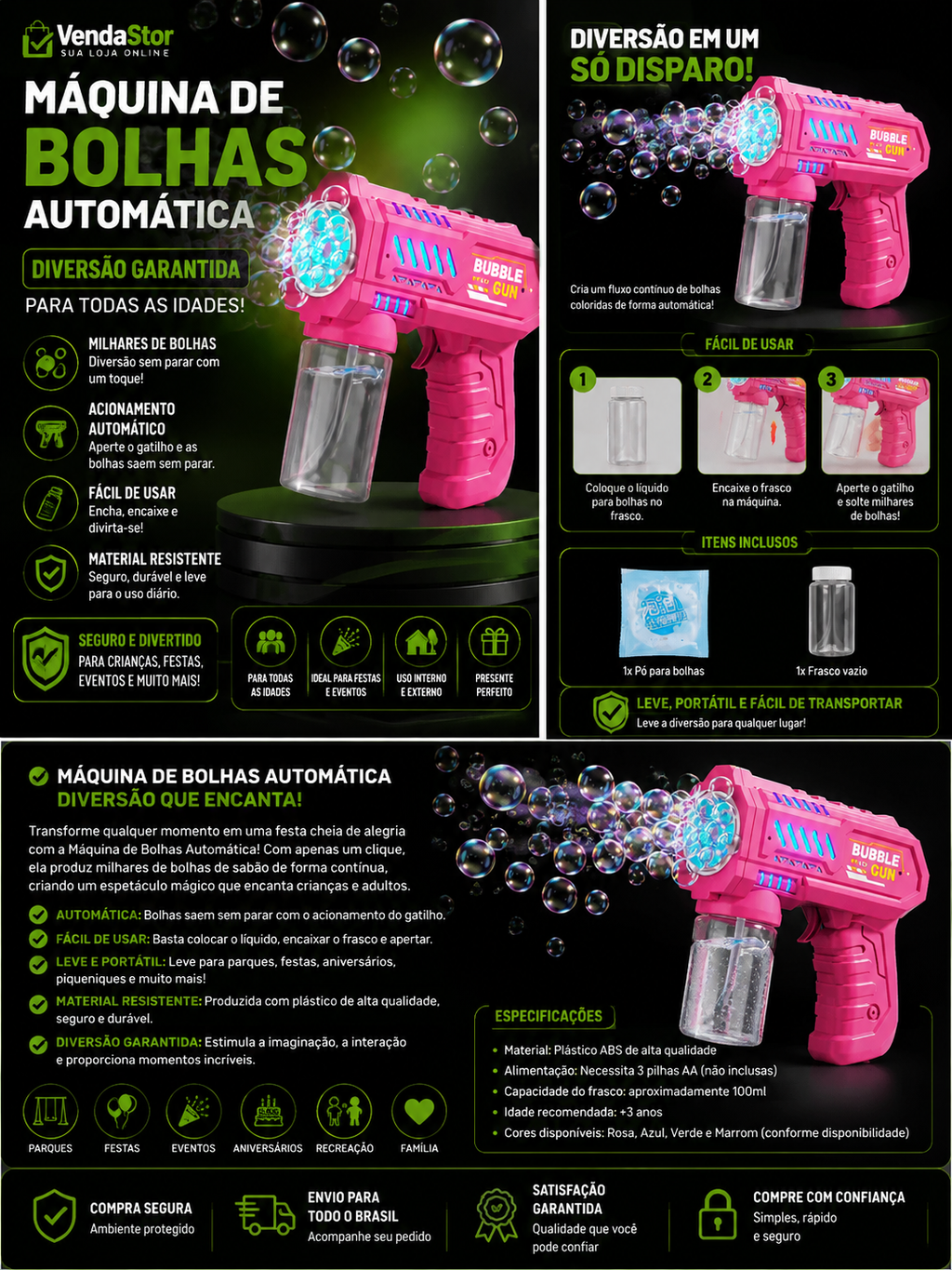 MÁQUINA DE BOLHAS AUTOMÁTICA