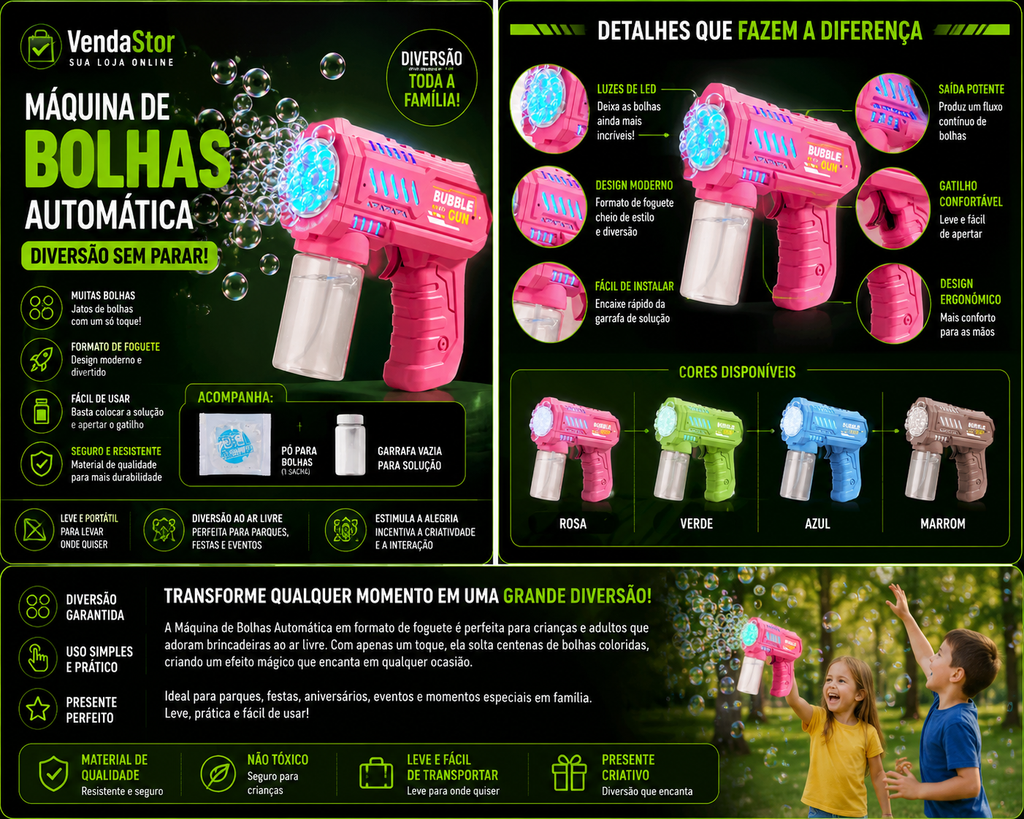 MÁQUINA DE BOLHAS AUTOMÁTICA