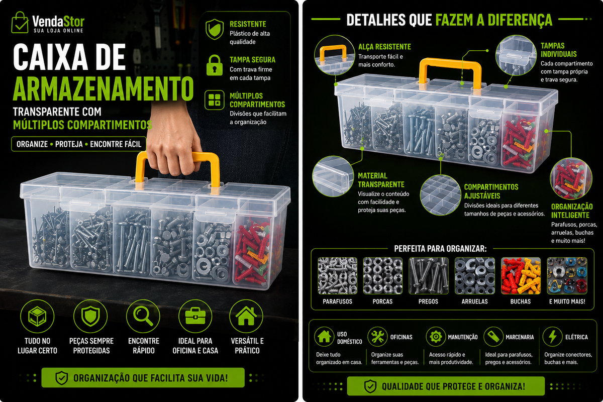 CAIXA DE ARMAZENAMENTO DE PARAFUSOS