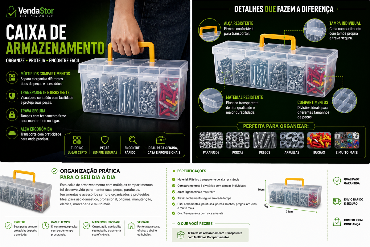 CAIXA DE ARMAZENAMENTO DE PARAFUSOS