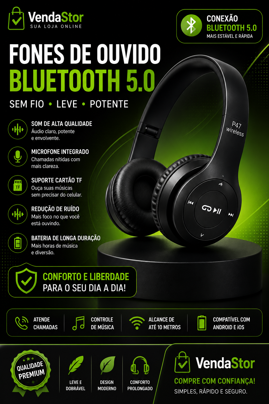 FONES DE OUVIDO BLUETOOTH 5.0