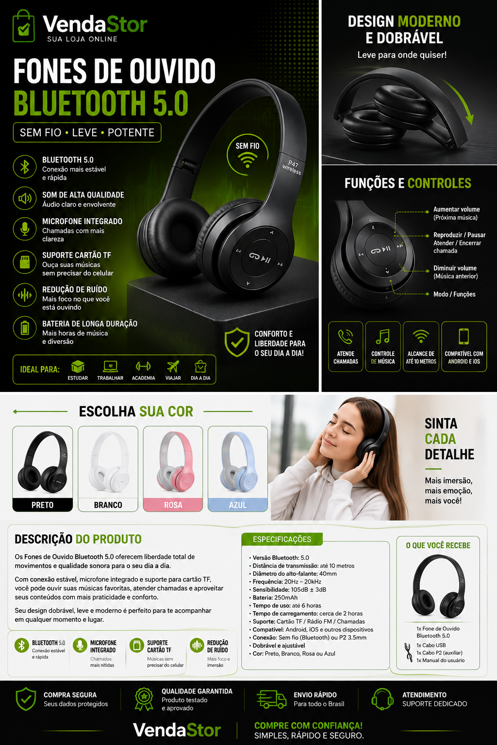 FONES DE OUVIDO BLUETOOTH 5.0