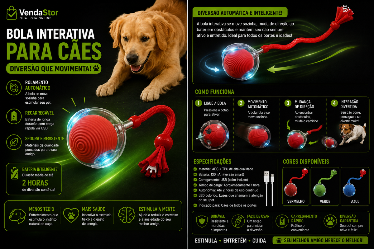Bola interativa para cães