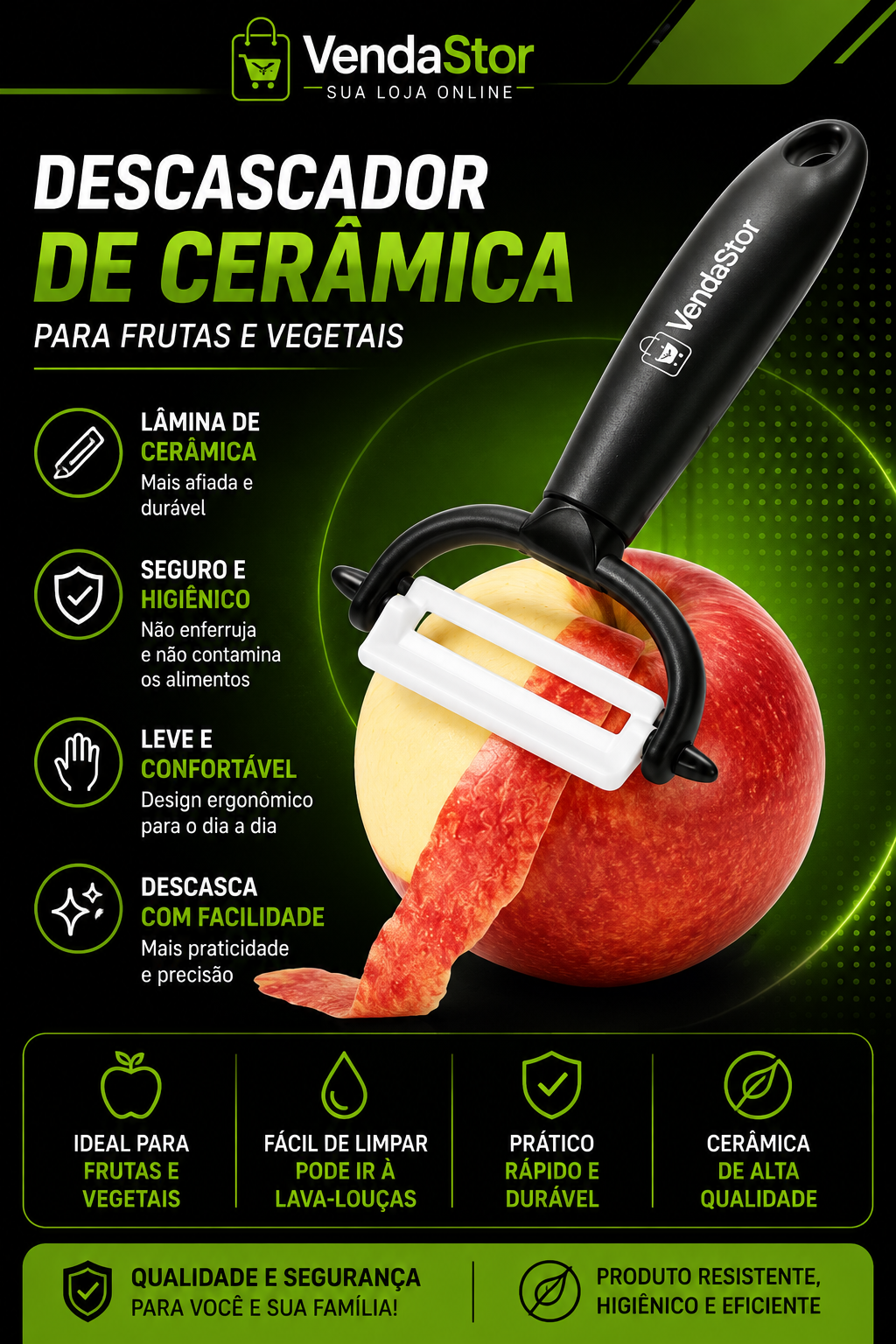 DESCASCADOR DE CERÂMICA PARA FRUTAS E VEGETAIS