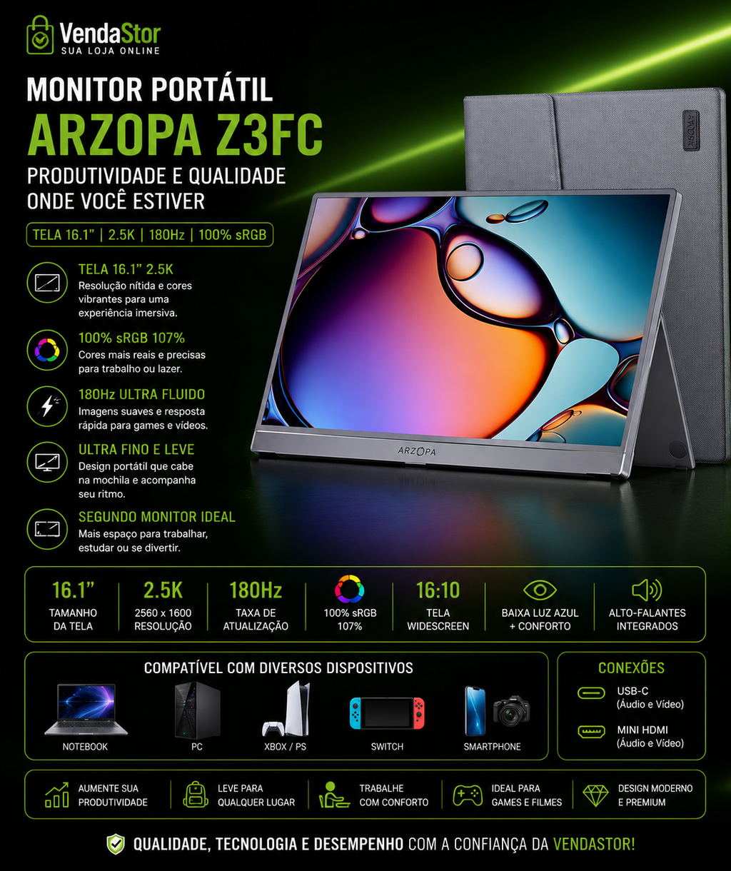 MONITOR PORTÁTIL APZOPA￼