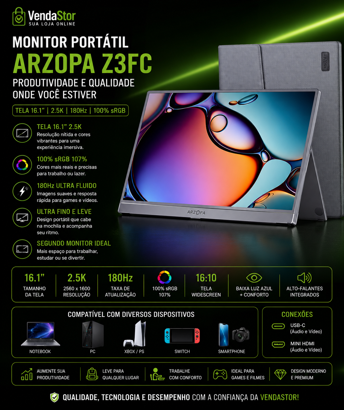 MONITOR PORTÁTIL APZOPA￼