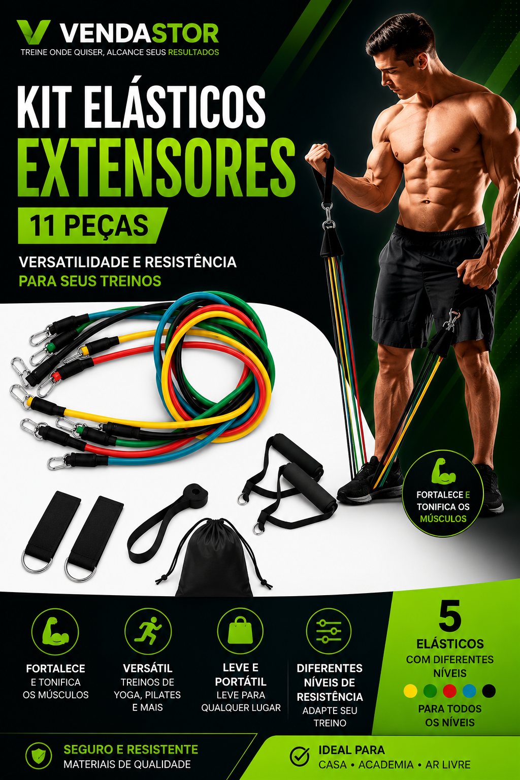 KIT ELÁSTICO EXTENSORES ￼