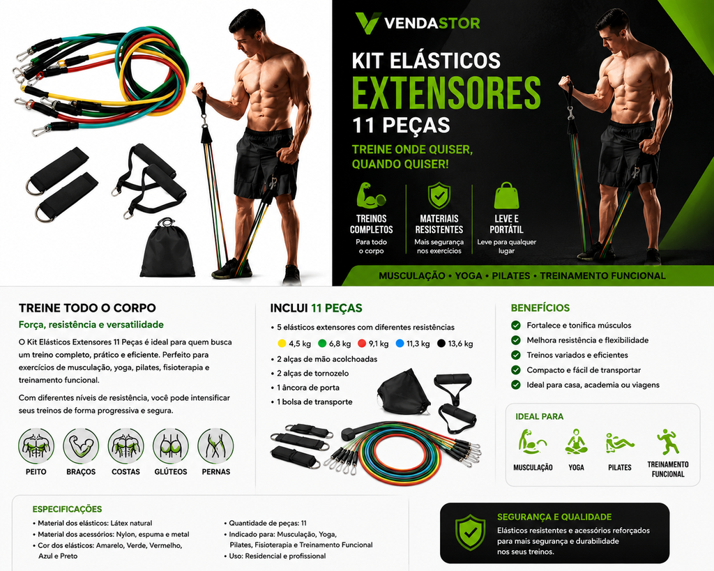 KIT ELÁSTICO EXTENSORES ￼