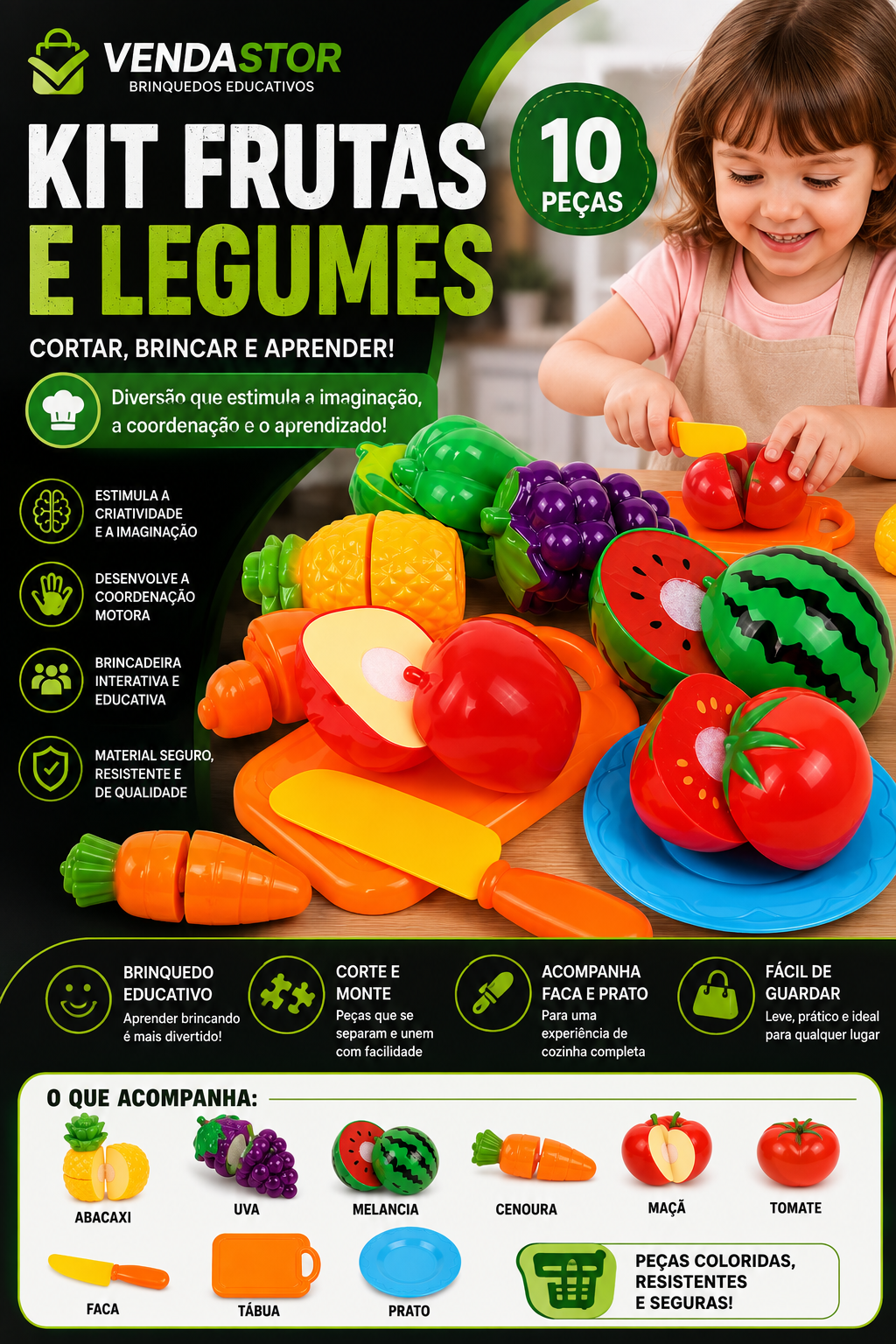 KIT DE FRUTAS E LEGUMES ￼