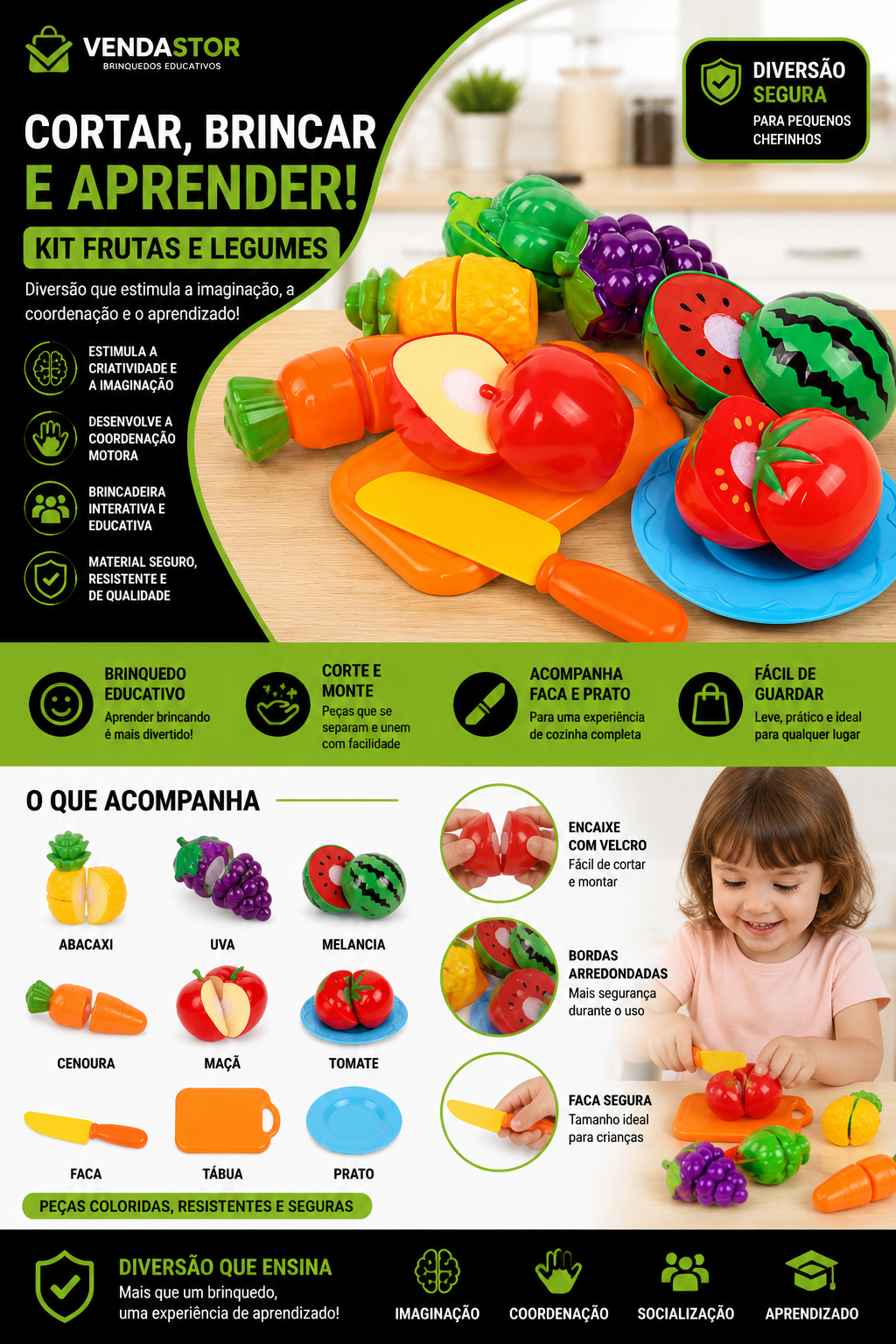 KIT DE FRUTAS E LEGUMES ￼